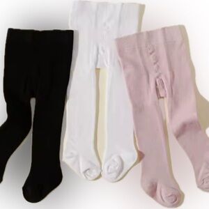 New baby infant Tights Lot of 3- Black, White, and Pink size 0-3 months